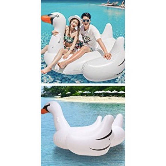 Luxe Giant White Ride On Swan Inflatable Float - Picture 8 of 8